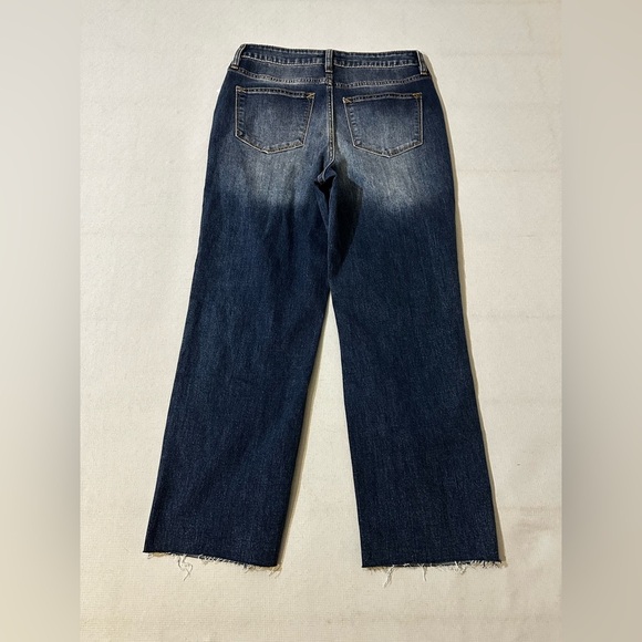 Vigoss Distressed Straight Leg Jeans Size 28 NWT – Dark Wash Raw Hem - Picture 5 of 5